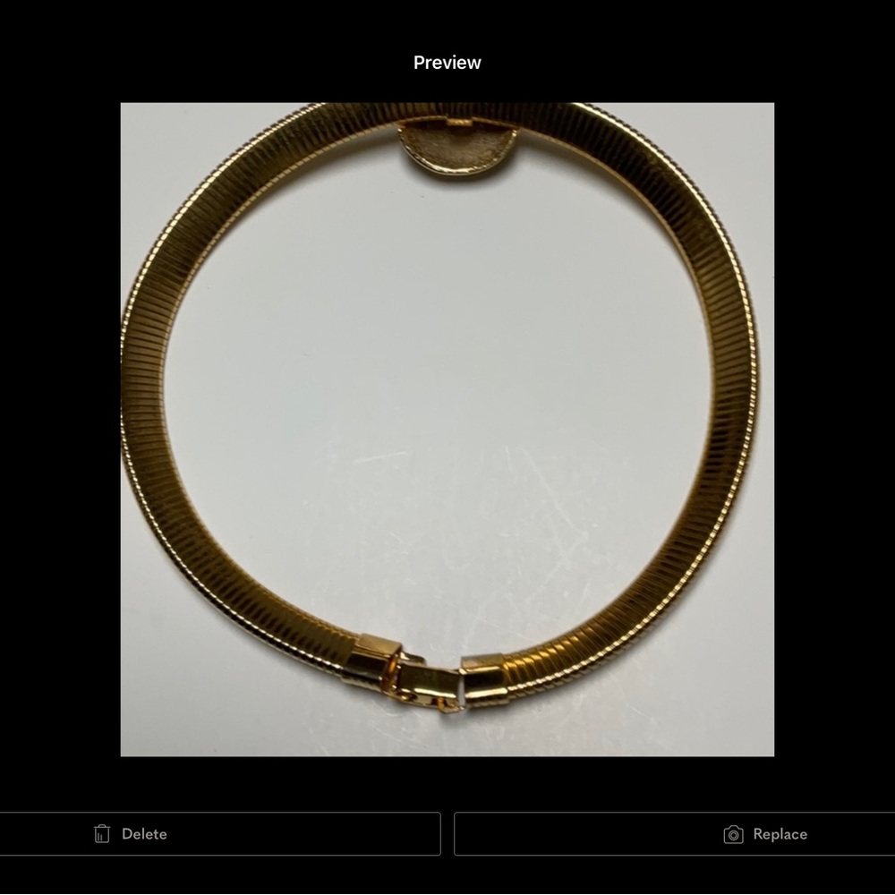 Gold and Black Statement Choker Necklace - Picture 4 of 5